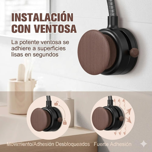 Soporte manos libres para secador SEANCHEER, giratorio 360°, ajustable y fácil de instalar sin perforar.