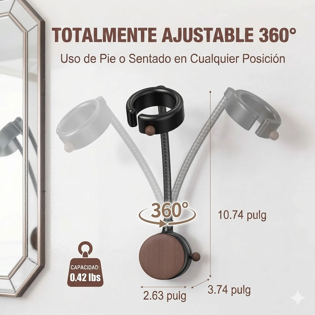 Soporte manos libres para secador SEANCHEER, giratorio 360°, ajustable y fácil de instalar sin perforar.