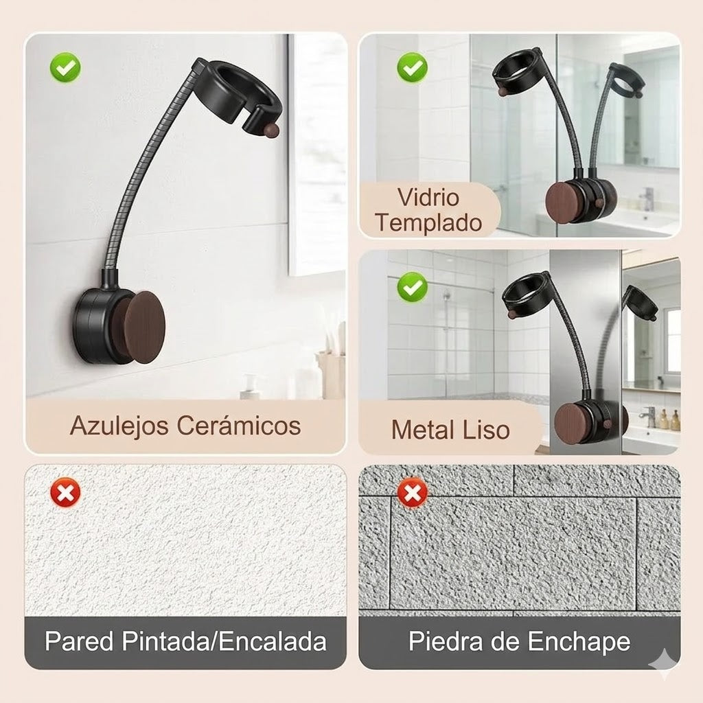 Soporte manos libres para secador SEANCHEER, giratorio 360°, ajustable y fácil de instalar sin perforar.